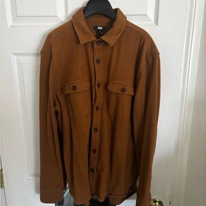 PAIGE Men's Chest-Pocket Overshirt in Warm Brown